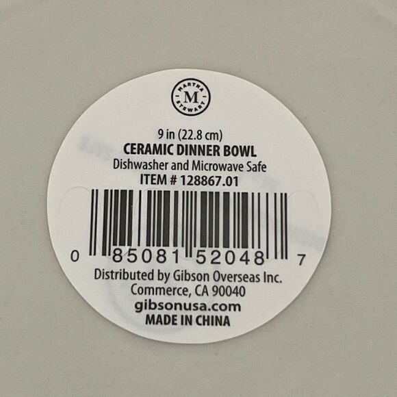 2 Pc - Martha Stewart Pink Peony Floral Ceramic Dinner Bowl Vegetable Plate 9" - Picture 4 of 4